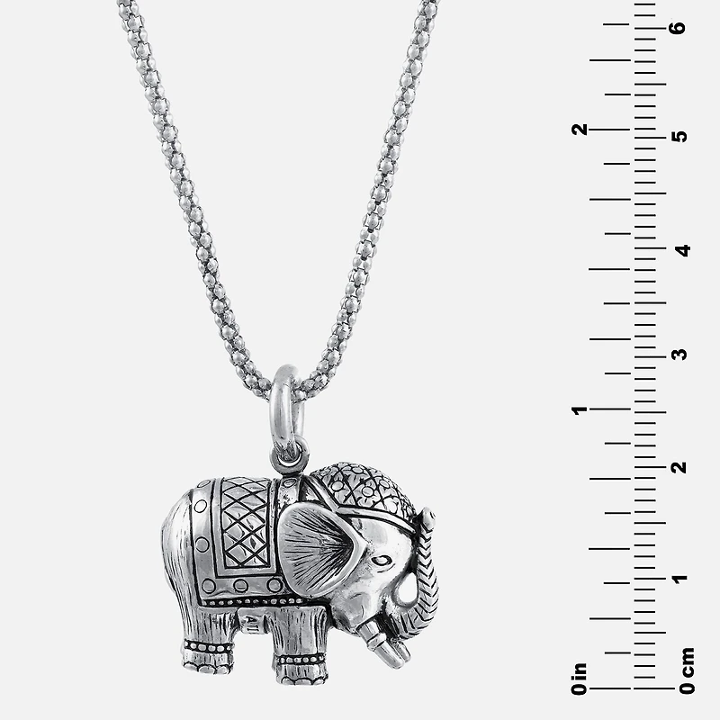 Sterling Silver Elephant Pendant Necklace