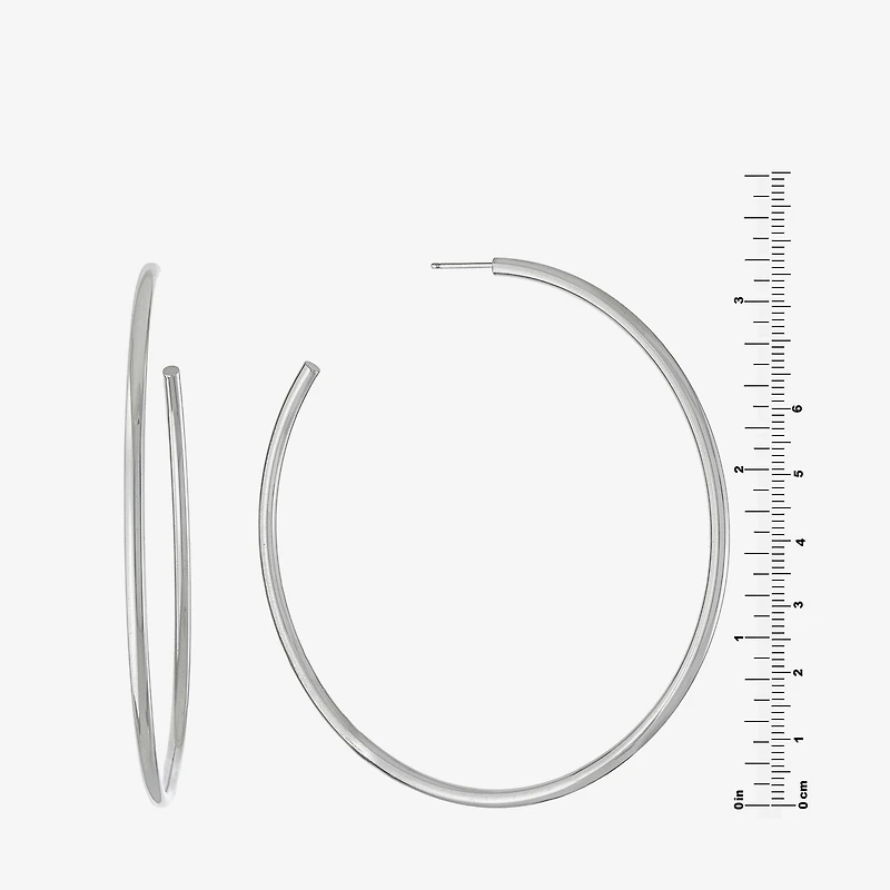 Sterling Silver Round 86 MM Hoop Earrings