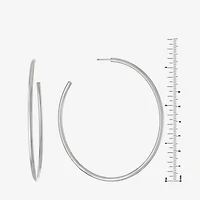 Sterling Silver Round 86 MM Hoop Earrings