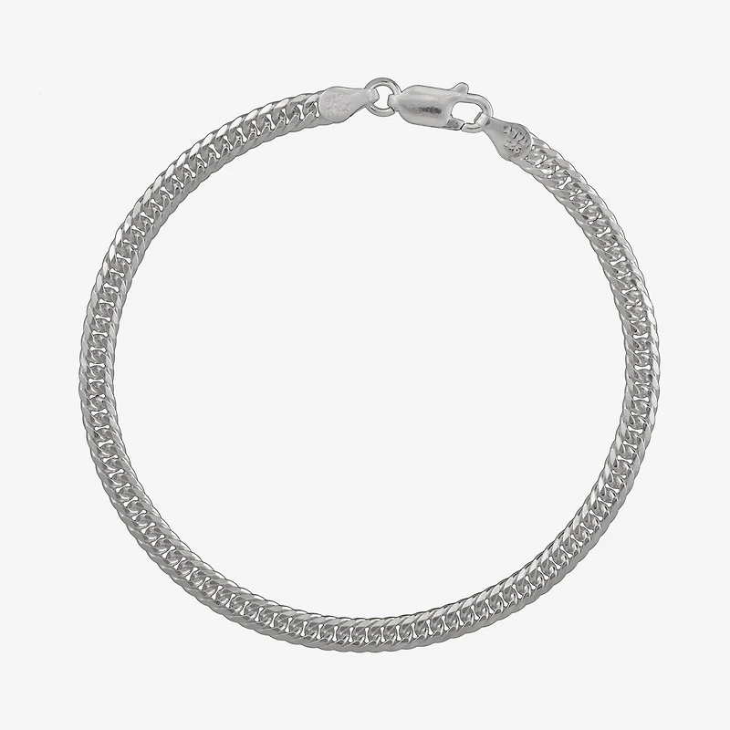 Made in Italy Womens Sterling Silver 7.5 Inch Solid Curb Chain Bracelet