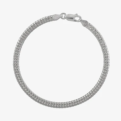 Made in Italy Womens Sterling Silver 7.5 Inch Solid Curb Chain Bracelet