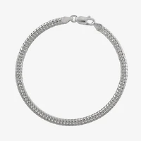 Made in Italy Womens Sterling Silver 7.5 Inch Solid Curb Chain Bracelet