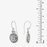 Womens Sterling Silver Round Drop Earrings