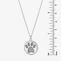 Paw Womens Sterling Silver Round 18 Inch Pendant Necklace
