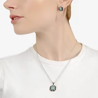Womens Enhanced Blue Turquoise Sterling Silver 2-pc. Jewelry Set
