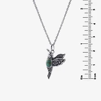 Hummingbird Womens Enhanced Blue Turquoise Sterling Silver 18 Inch Pendant Necklace