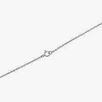 Sterling Silver Crystal Beaded Station Necklace 