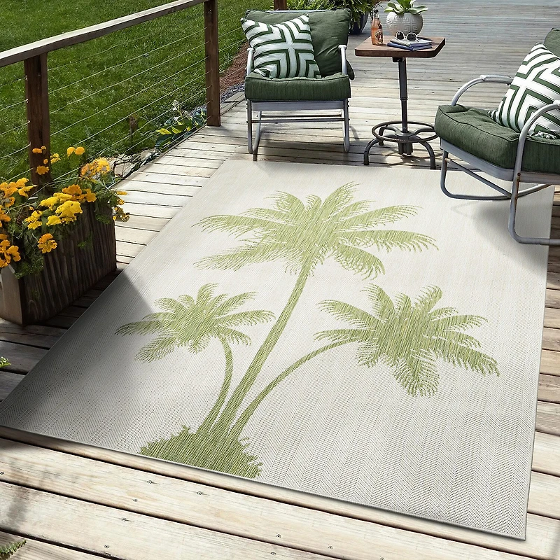 Catherine Palm Trees Indoor Outdoor Rectangular Area Rug