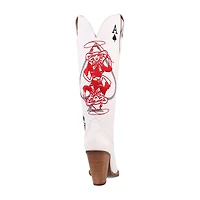 Dingo Womens Ace Of Spades Stacked Heel Cowboy Boots