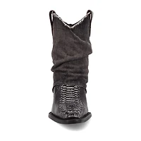 Dingo Womens Denim Dream Block Heel Cowboy Boots