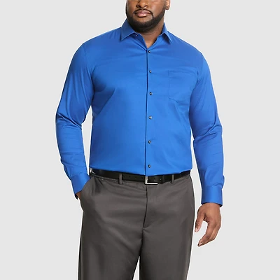 Van Heusen Everyday Defense Mens Big & Tall Classic Fit Stretch Fabric Wrinkle Free Long Sleeve Dress Shirt