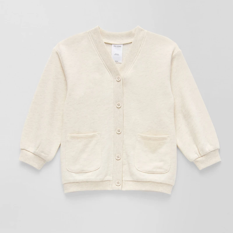 Okie Dokie Toddler & Little Girls Crew Neck Long Sleeve Button Cardigan