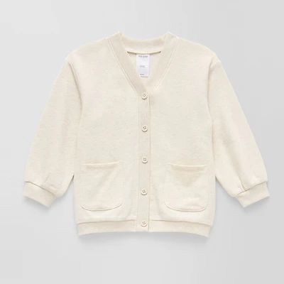 Okie Dokie Toddler & Little Girls Crew Neck Long Sleeve Button Cardigan