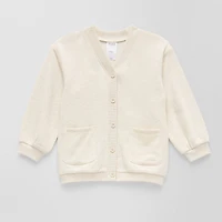 Okie Dokie Toddler & Little Girls Crew Neck Long Sleeve Button Cardigan
