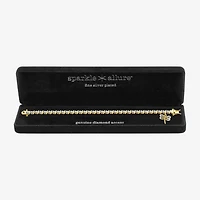Sparkle Allure Dragonfly 14k Gold Over Bronze Womens Natural Diamond Accent Round 7.25 Inch Tennis Bracelet