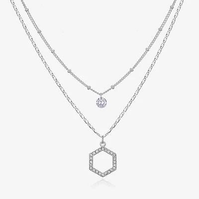 Bijoux Bar Delicates Hexagon Womens 16 Inch Strand Necklace