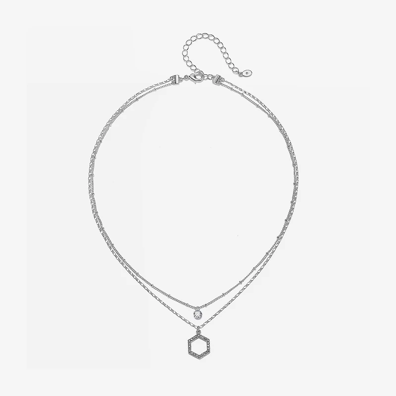 Bijoux Bar Delicates Hexagon Womens 16 Inch Strand Necklace