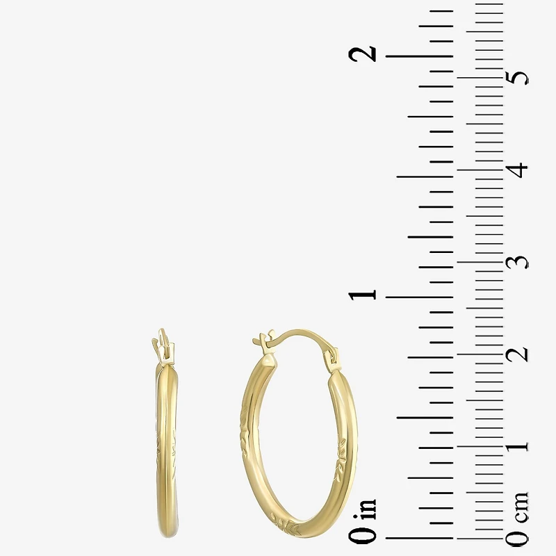 10K Gold 20mm Hollow Hoop Earrings