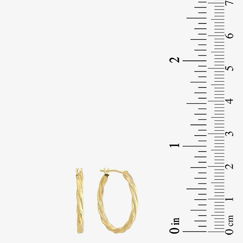 14K Gold Twisted Hoop Earrings