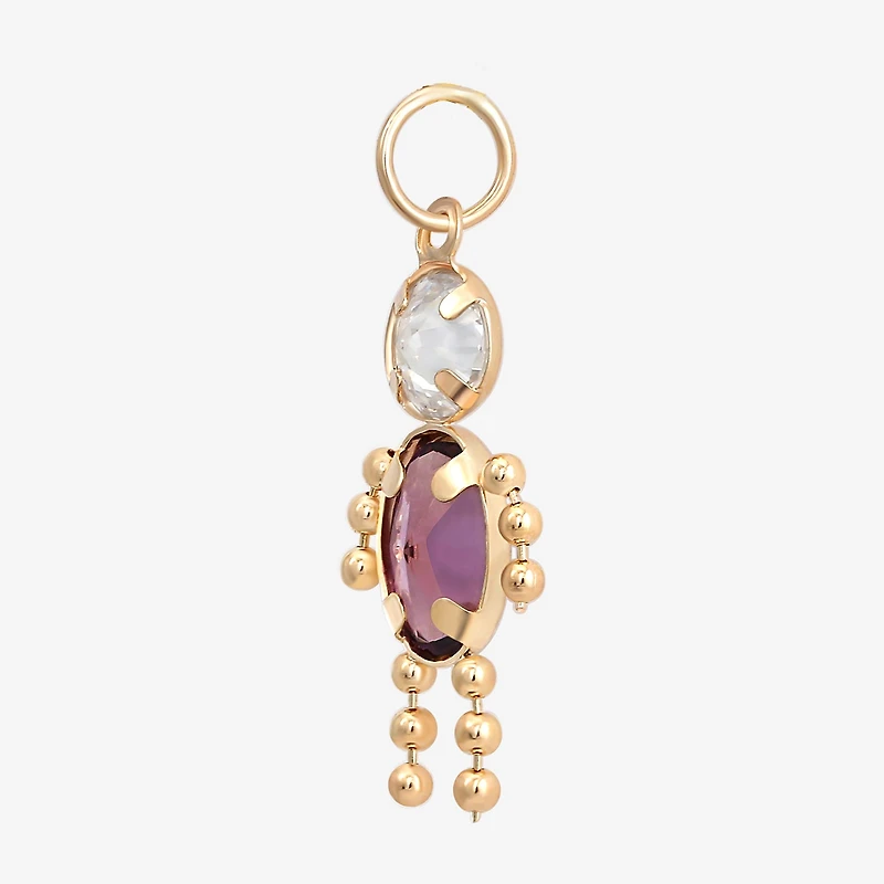 10K Gold February Birthstone Babies Boy Charm