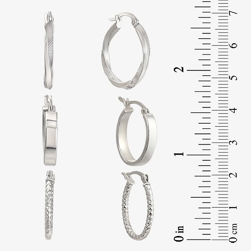 Womens Sterling Silver 6 Pair Earring Set
