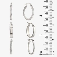 Womens Sterling Silver 6 Pair Earring Set