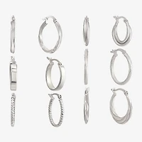 Womens Sterling Silver 6 Pair Earring Set