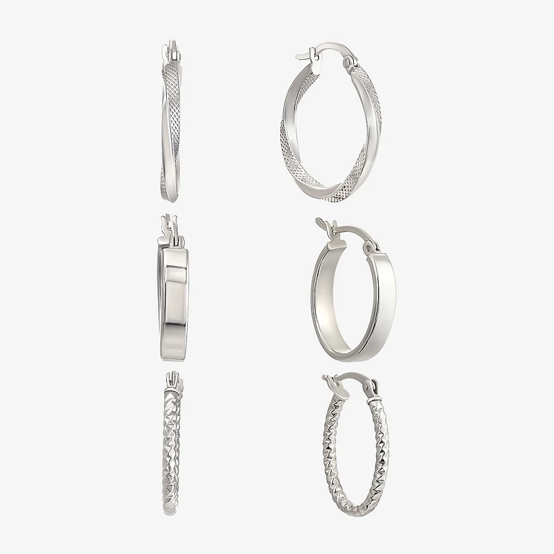 Womens Sterling Silver 6 Pair Earring Set