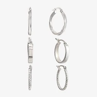 Womens Sterling Silver 6 Pair Earring Set