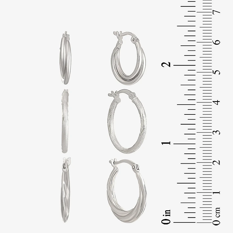 Womens Sterling Silver 6 Pair Earring Set