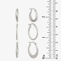 Womens Sterling Silver 6 Pair Earring Set