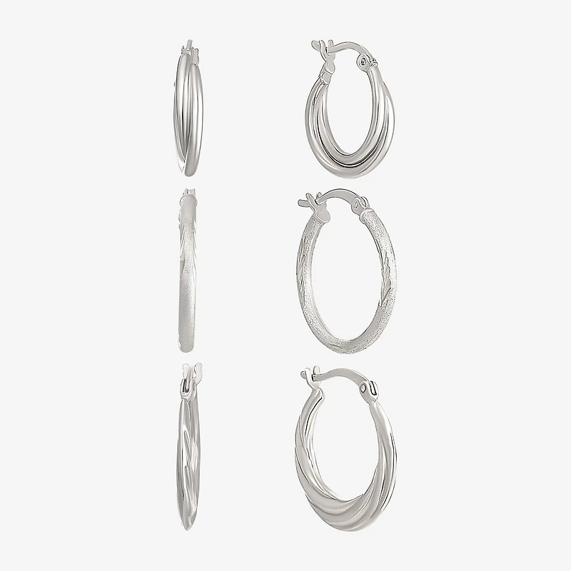 Womens Sterling Silver 6 Pair Earring Set