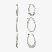 Womens Sterling Silver 6 Pair Earring Set