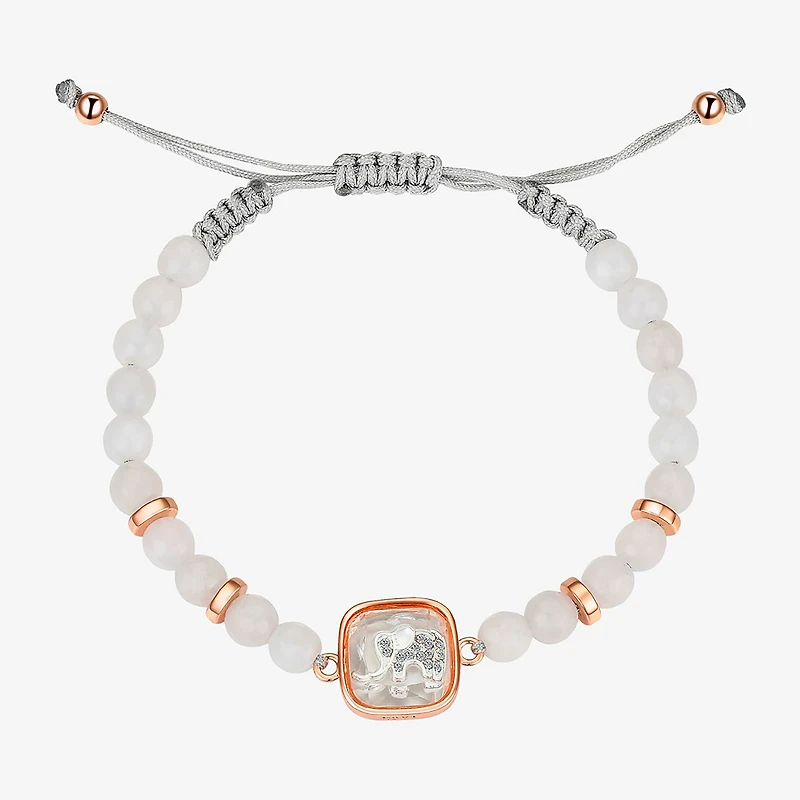 Footnotes Shaker Elephant Womens Cubic Zirconia 14k Rose Gold Over Brass Bolo Bracelet
