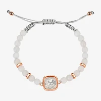 Footnotes Shaker Elephant Womens Cubic Zirconia 14k Rose Gold Over Brass Bolo Bracelet