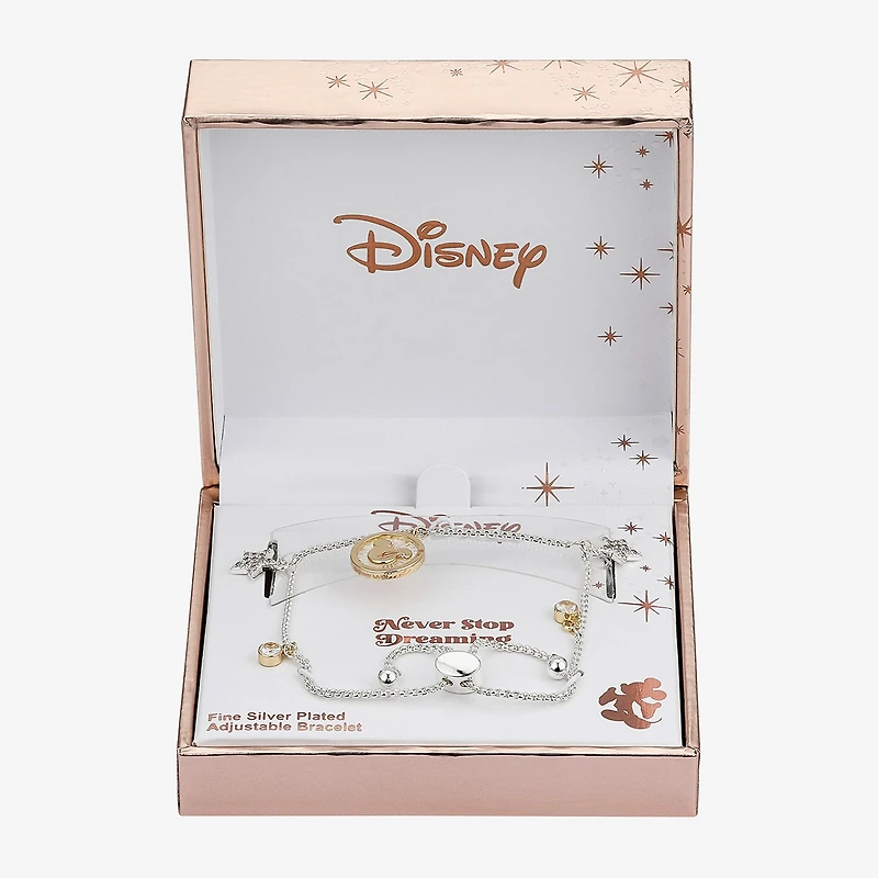 Disney Classics Womens Cubic Zirconia 14K Gold Over Brass Star Mickey Mouse Bolo Bracelet