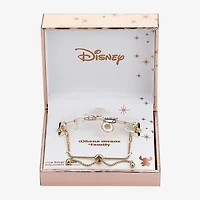 Disney Classics Family Ohana Womens Cubic Zirconia 14K Gold Over Brass Flower Heart Lilo & Stitch Bolo Bracelet