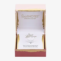 Footnotes Believe Womens Cubic Zirconia Sterling Silver Butterfly Band
