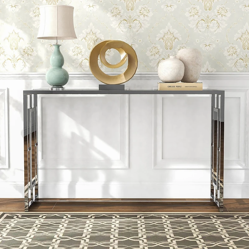 Furniture of America™ Haines Glass Top Console Table
