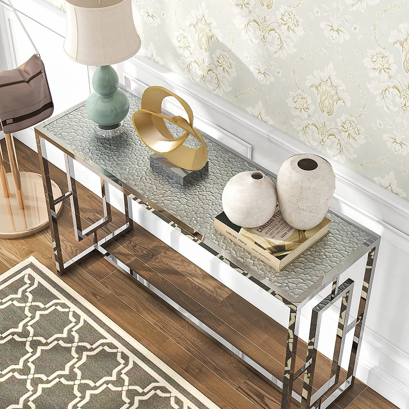 Furniture of America™ Haines Glass Top Console Table