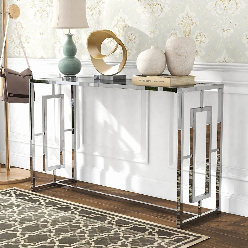 Furniture of America™ Haines Glass Top Console Table