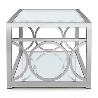 Furniture of America™ Jasper Glass Top Mirrored Storage Glass Coffee Table
