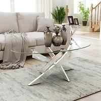 Furniture of America™ Newport Glass Top Glass Coffee Table