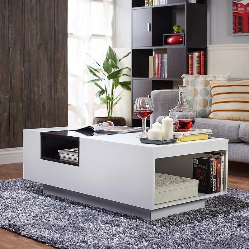 Furniture of America™ Auburn Glass Top Storage Coffee Table