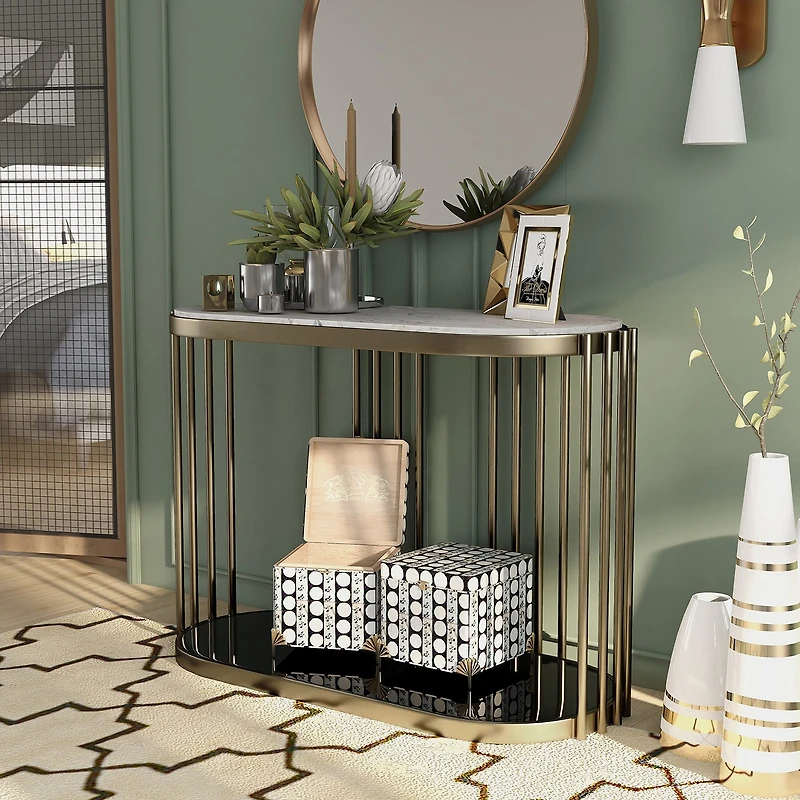 Furniture of America™ Aurora Storage Metal Console Table