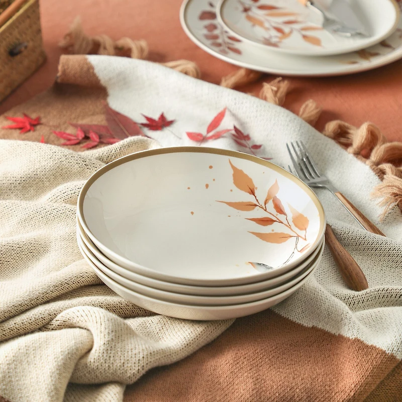 Stone + Lain Maple 12-pc. Porcelain Dinnerware Set