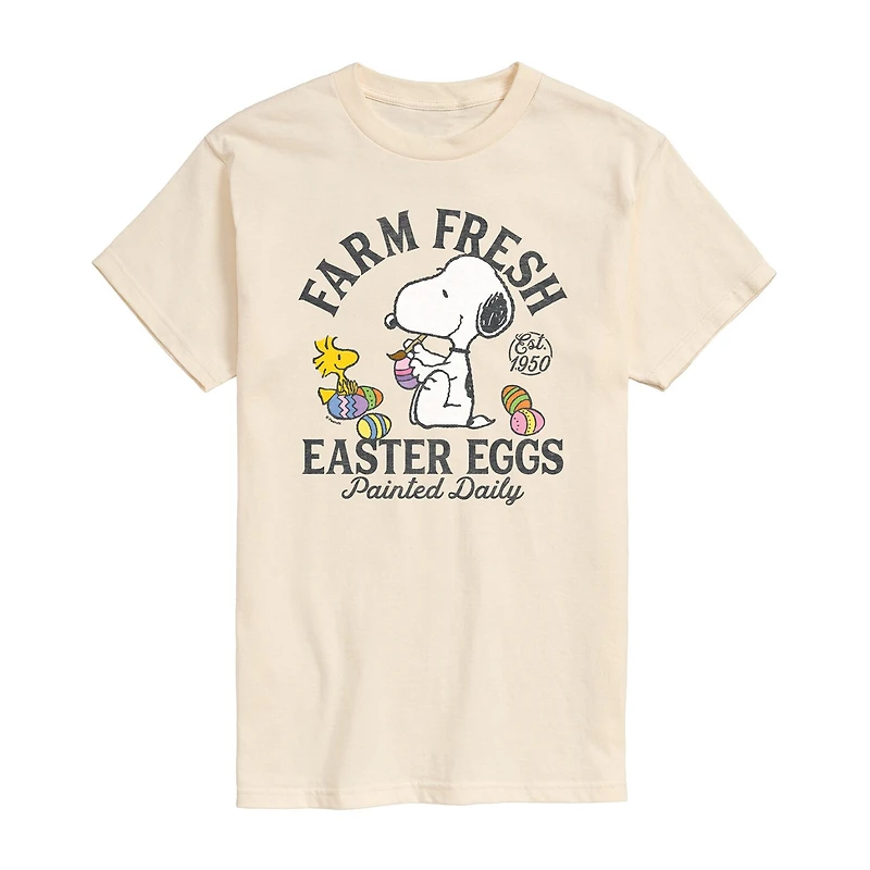 Novelty Mens Crew Neck Short Sleeve Regular Fit Snoopy Graphic T-Shirt