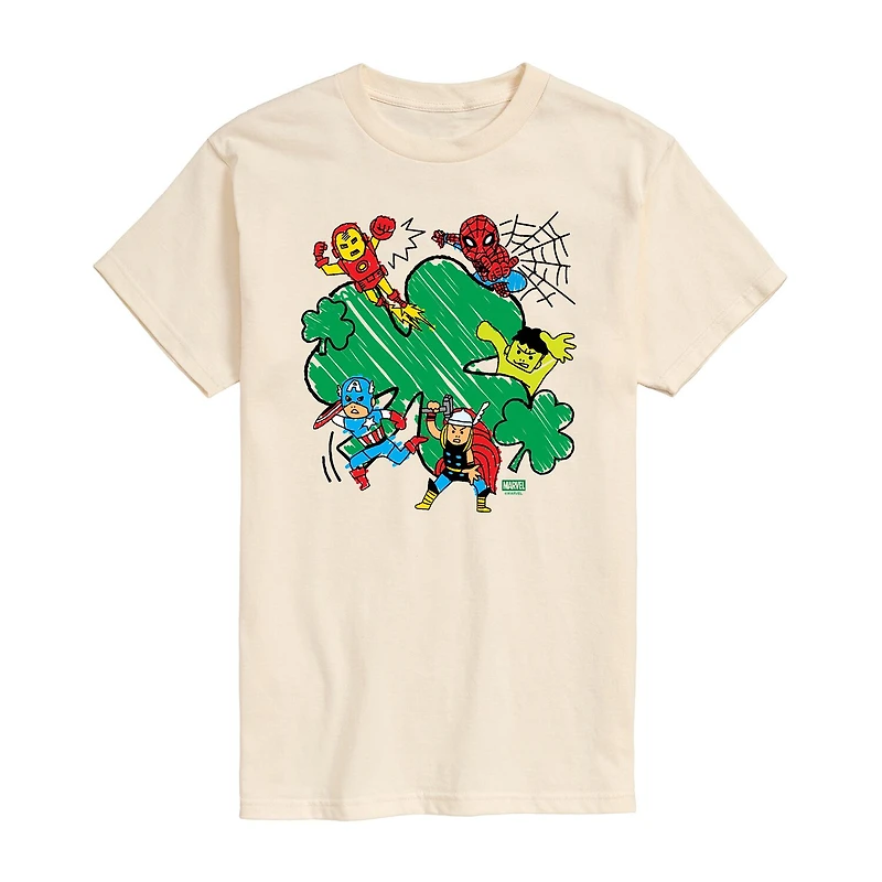 Novelty Mens Crew Neck Short Sleeve Regular Fit Avengers Graphic T-Shirt
