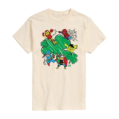 Novelty Mens Crew Neck Short Sleeve Regular Fit Avengers Graphic T-Shirt