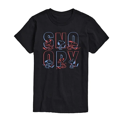 Novelty Mens Crew Neck Short Sleeve Regular Fit Snoopy Graphic T-Shirt